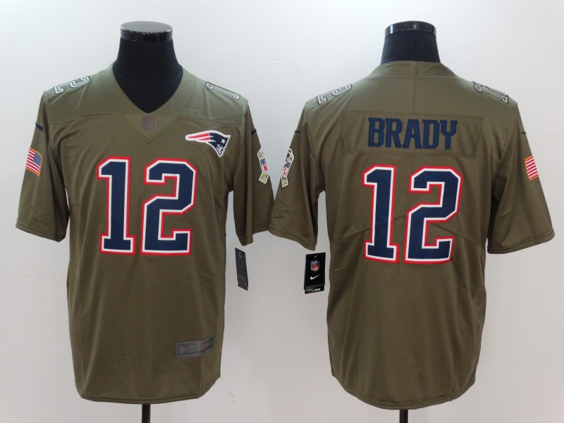 Men New England Patriots #12 Brady Nike Olive Salute To Service Limited NFL Jerseys->carolina panthers->NFL Jersey